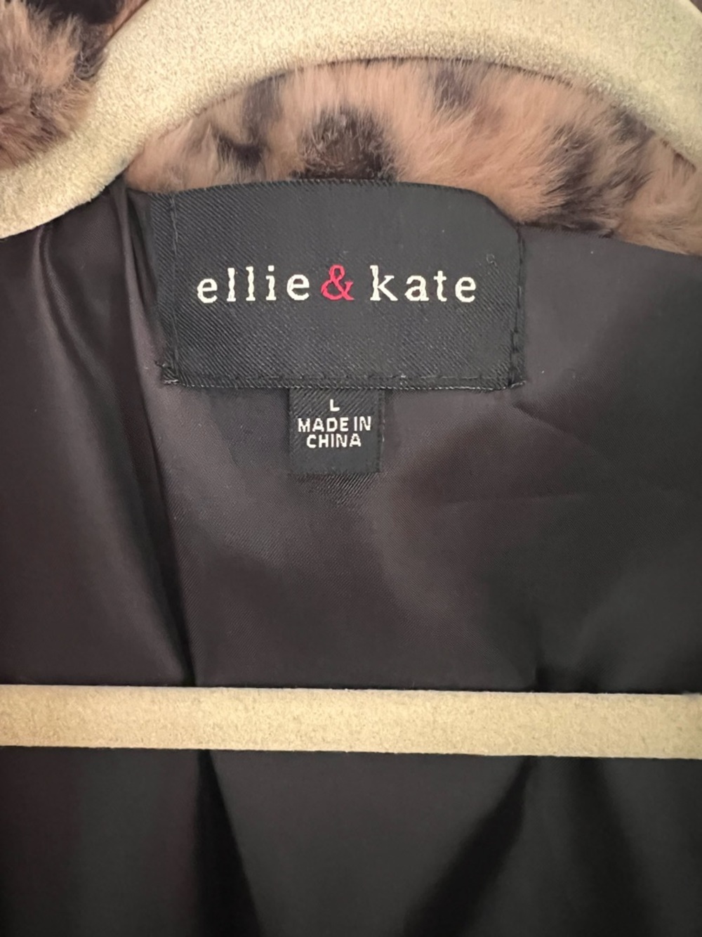 Ellie + Kate Leopard Faux Fur Coat - Camel & Black - Picture 3 of 4